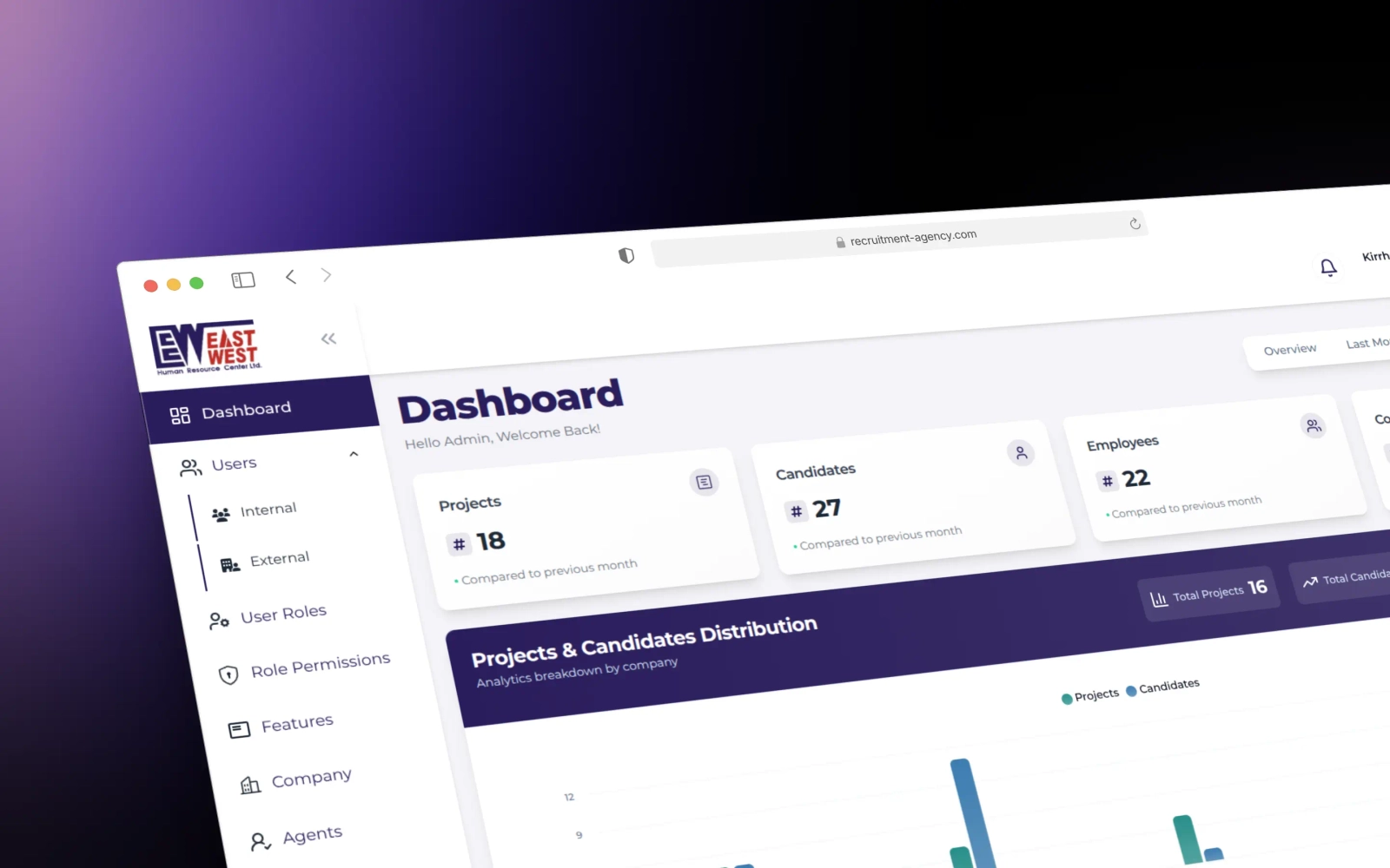 Recruitment Agency Management System Interface Mockup